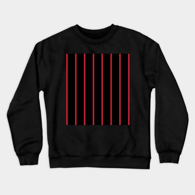 Vintage black and narrow red stripes - vertical Crewneck Sweatshirt by bettyretro